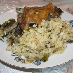 Baked Mutton with Leeks and Rice