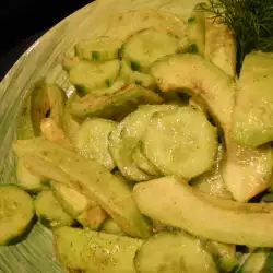 Fresh Salad with Cucumbers and Avocado