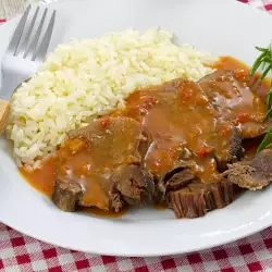 Beef Tongue with Wine Sauce in a Microwave