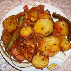 Tender Beer-Flavored Clod with Potatoes and Pickles in the Oven