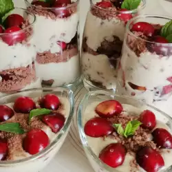 Biscuit Cake with Cherries in a Cup