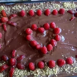 Biscuit Cake with Chocolate and Raspberries