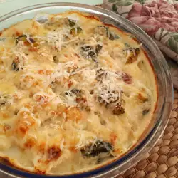 Broccoli and Cauliflower Casserole with Bechamel Topping