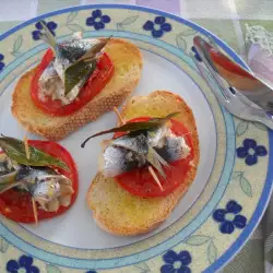 Bruschettas with Grilled Sardines and Tomatoes