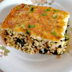 Bulgur and Spinach Casserole with Topping
