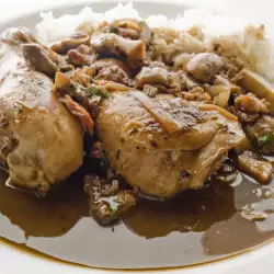 Rice with Mushrooms and Drumsticks