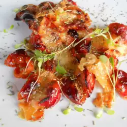 Roasted Cherry Tomatoes with Olive Oil and Yellow Cheese