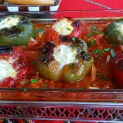 Peppers with Feta Cheese in Tomato Sauce