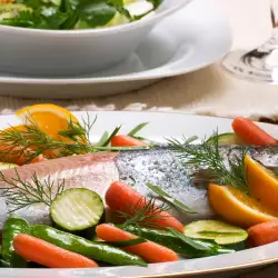 Trout with Stewed Vegetables