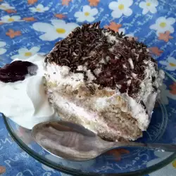 Quick Biscotti Cake with Cream and Jam
