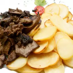 Chicken Livers with Baked Potatoes