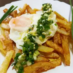 Fries with Eggs and Spring Onions