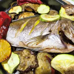 Oven-Baked Red Sea Bream with Eggplant and Zucchini