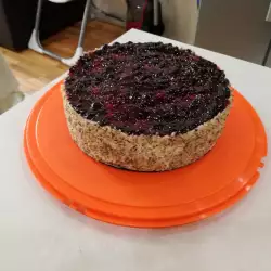 Homemade Frech Country-Style Cake with Blueberries
