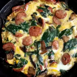 Frittata with Spinach, Sausage and Mushrooms