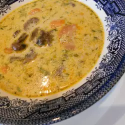Mushroom Soup with Carrots and Onions