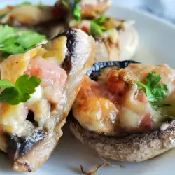 Field Mushrooms with Bacon and Blue Cheese