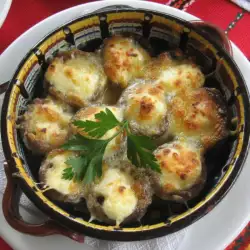 Stuffed Mushrooms with Processed Cheese and Cheese