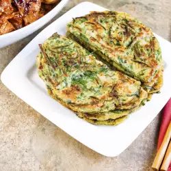 Green Pancakes with Bacon