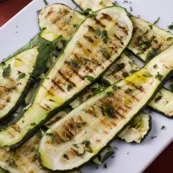 Zucchini Strips on a Grill Pan