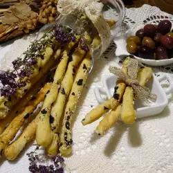 Cracker Sticks with Olives and Sesame Seeds