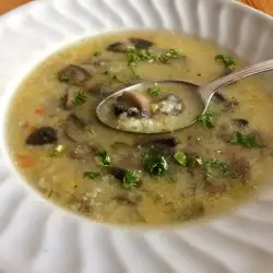 Mushroom Soup with Rice and Thickener