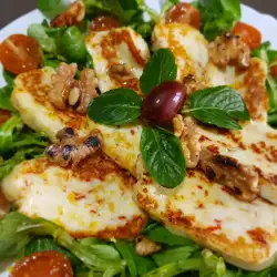 Halloumi Cheese with Mint, Lemon and Walnuts