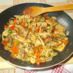 Pork Bites in a Pan with Vegetables