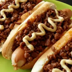 Hot Dog with Spicy Minced Beef Sauce