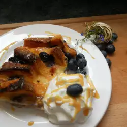 Traditional Irish Pudding with Blueberries and Raisins