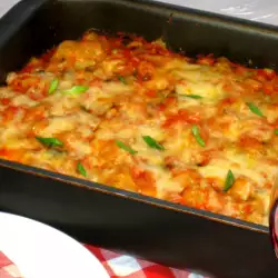 Cannelloni with Minced Meat, Peas and Mushrooms