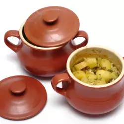 Potatoes and Eggs in a Clay Pot