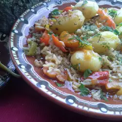 Country-Style Potatoes with Rice in the Oven