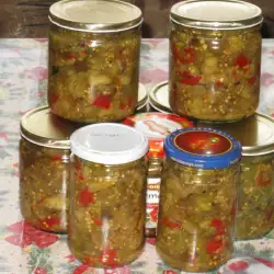 Kyopolou with Green Tomatoes and Red Peppers