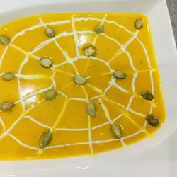 Pumpkin Spider Web Cream Soup