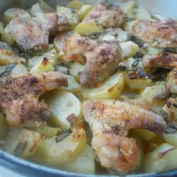Chicken Wings with Potatoes and Leeks