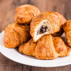 Homemade Croissants with Walnuts and Chocolate