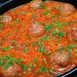 Baked Meatballs with Peppers and Tomatoes