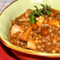 Lentil Stew with Mushrooms and Sausages