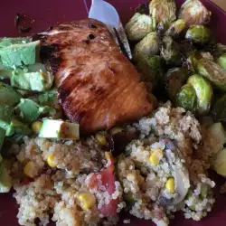 Pan-Fried Salmon with Quinoa and Brussels Sprouts