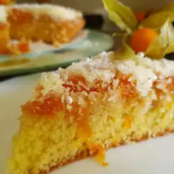 Butter Cake with Coconut and Peach Jam