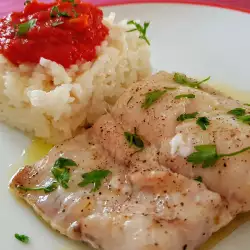 Oven-Baked Hake with Tomato Sauce and Rice