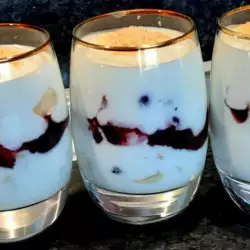 Dairy Cream with Lady Fingers and Blueberry Jam