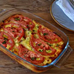 Moussaka with Roasted Peppers, Cheese and Eggs