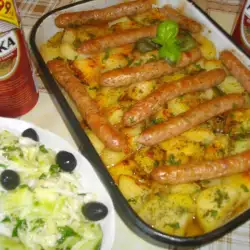 Oven-Baked Sausages and Potatoes