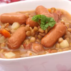 Chickpeas with Sausages and Lentils