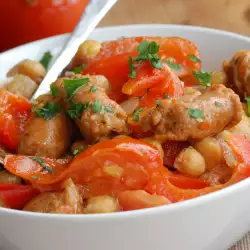 Chickpeas with Sausages and Curry