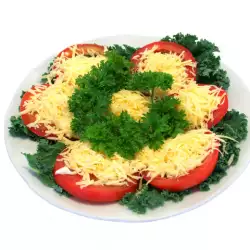 Summer Hors d'Oeuvre of Tomatoes and Cheddar