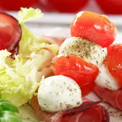Tomatoes with Mozzarella and Cucumber Rolls