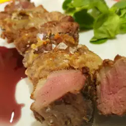Fried Duck Fillet with Blueberry Sauce